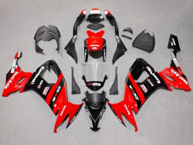 Custom 2008-2010 Kawasaki ZX10R Motorcycle Fairings - Red Black Kick Elf
