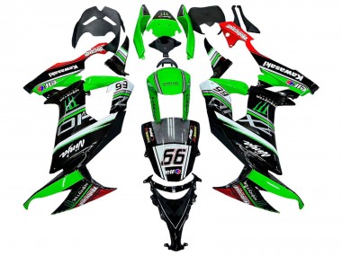 Custom 2008-2010 Kawasaki ZX10R Motorcycle Fairings - Green White Red Black Monster Elf 66