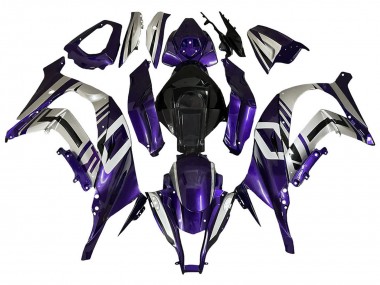 Custom 2008-2010 Kawasaki ZX10R Motorcycle Fairings - Purple Silver Black