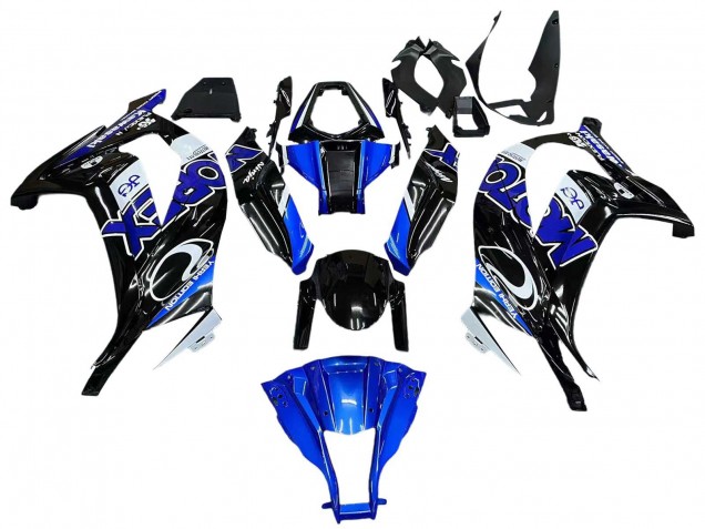 2011-2015 Kawasaki ZX10R Motorcycle Fairings - Blue White Glossy Black