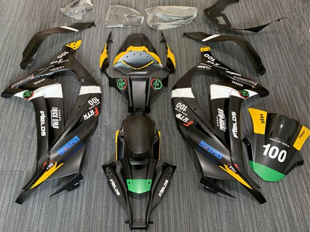 2011-2015 Kawasaki ZX10R Motorcycle Fairings - Matte Black White Yellow Green Elf Trick Star Frtr 100