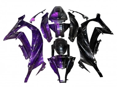 Custom 2011-2015 Kawasaki ZX10R Motorcycle Fairings - Purple Black