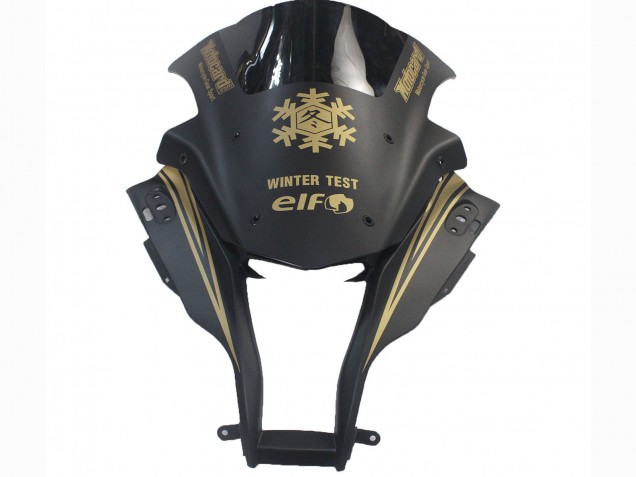 2011-2015 Kawasaki ZX10R Motorcycle Fairings - Matte Black Gold Snow Elf