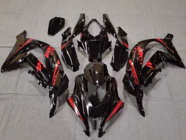 Custom 2016-2020 Kawasaki ZX10R Motorcycle Fairings - Glossy Black Red