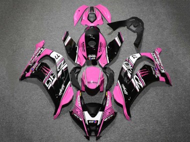 Custom 2016-2020 Kawasaki ZX10R Motorcycle Fairings - Pink Glossy Black White Elf Monster
