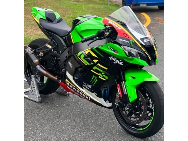 2016-2020 Kawasaki ZX10R Motorcycle Fairings - Green Yellow Red Black Elf Monster