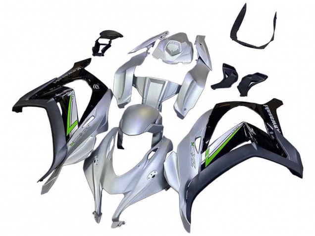 2016-2020 Kawasaki ZX10R Motorcycle Fairing - Silver Green Black