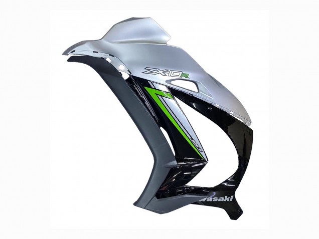 2016-2020 Kawasaki ZX10R Motorcycle Fairing - Silver Green Black