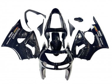 Custom 1998-1999 Kawasaki ZX6R Motorcycle Fairings - Glossy Black Yellow Elf Bridgestone