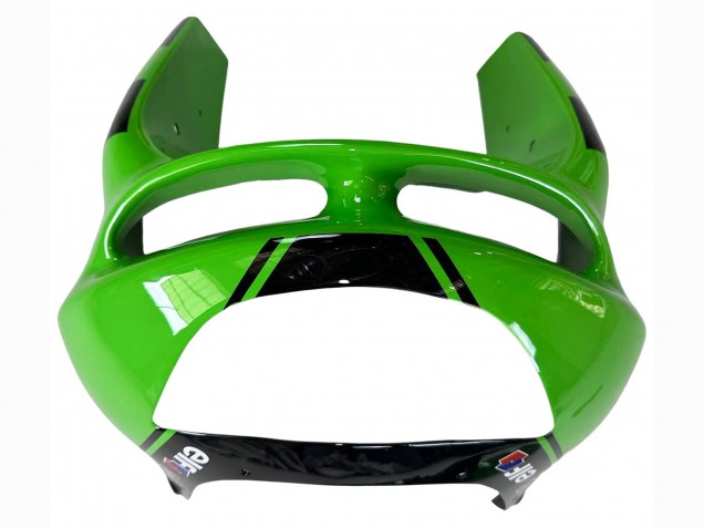 1998-1999 Kawasaki ZX6R Motorcycle Fairings - Green Glossy Black Elf Bridgestone