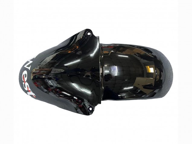 2000-2002 Kawasaki ZX6R Motorcycle Fairings - Glossy Black White West Michelin