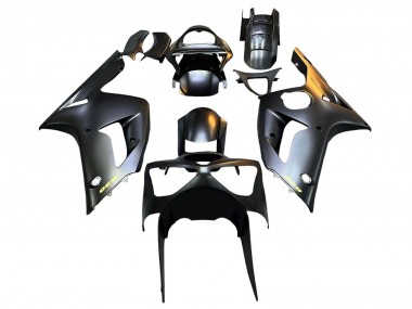 Custom 2003-2004 Kawasaki ZX6R Motorcycle Fairings - Matte Black Gold 636