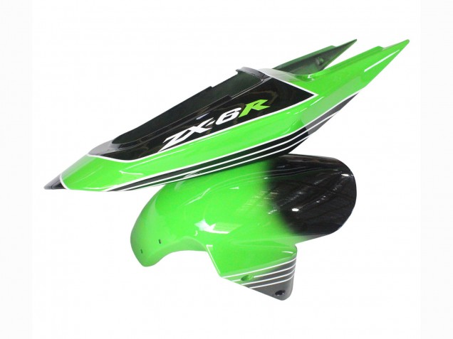 2003-2004 Kawasaki ZX6R Motorcycle Fairings - Green White Black