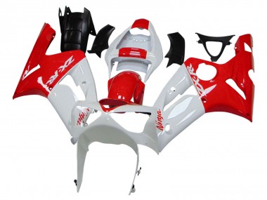 Custom 2003-2004 Kawasaki ZX6R Motorcycle Fairings - White Red
