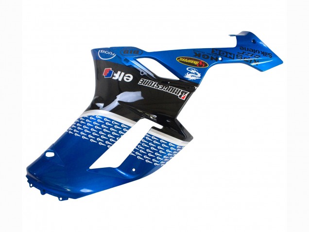 2007-2008 Kawasaki ZX6R Motorcycle Fairings - Black Blue Elf