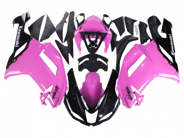 2007-2008 Kawasaki ZX6R Motorcycle Fairings - Black Pink Ninja