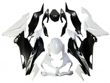 Custom 2013-2018 Kawasaki ZX6R Bike Fairings - White Matte Black