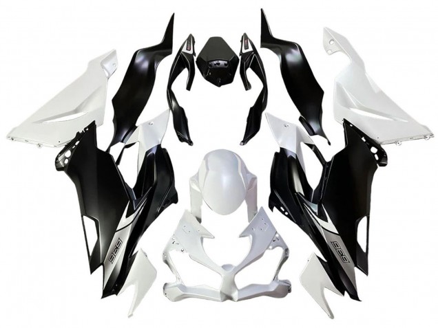 2013-2018 Kawasaki ZX6R Bike Fairings - White Matte Black