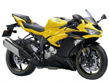 Custom 2019-2022 Kawasaki ZX6R Motorcycle Fairings - Yellow Matte Black