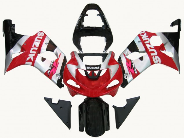 2000-2002 Suzuki GSXR1000 Motorcycle Fairings - Red Silver White Black