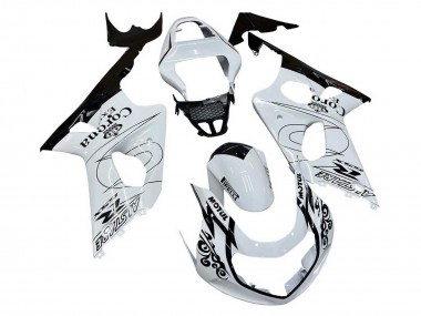 Custom 2000-2002 Suzuki GSXR1000 Motorcycle Fairings - White Black Motul Corona