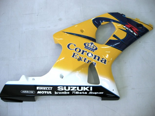 2000-2002 Suzuki GSXR1000 Motorcycle Fairings - Yellow Dark Blue White Motul Corona