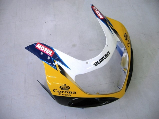 2000-2002 Suzuki GSXR1000 Motorcycle Fairings - Yellow Dark Blue White Motul Corona