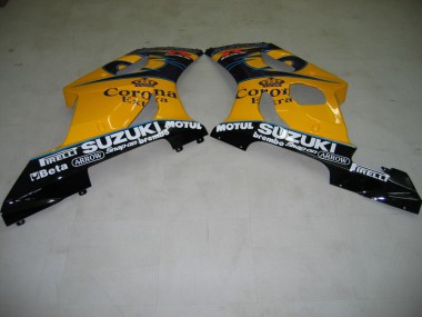 Custom 2003-2004 Suzuki GSXR 1000 Motorcycle Fairings - Yellow White Blue Black Corona