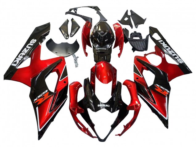 2005-2006 Suzuki GSXR 1000 Motorcycle Fairings - Red Glossy Black