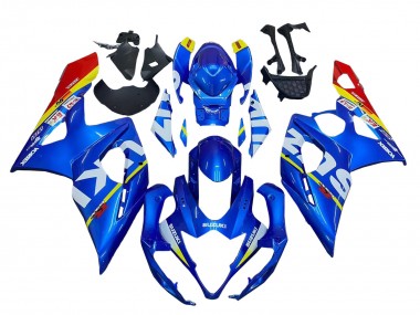Custom 2005-2006 Suzuki GSXR 1000 Motorcycle Fairings - Blue Yellow Red White