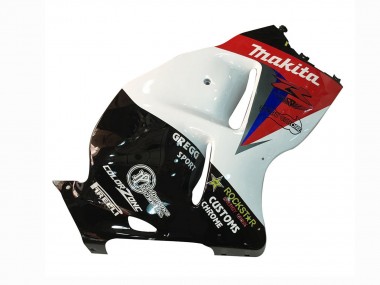 Custom 1996-2007 Suzuki GSXR 1300 Hayabusa Motorcycle Fairings - White Blue Red Makita Black
