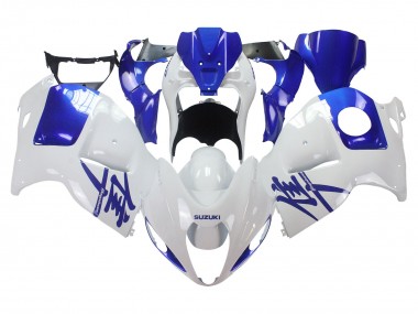 Custom 1996-2007 Suzuki GSXR 1300 Hayabusa Motorcycle Fairings - White Blue Hayabusa