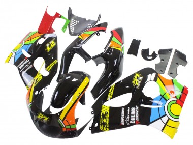 Custom 1996-2000 Suzuki GSXR 600 / GSXR 750 Motorcycle Fairings - Black Multicolor 27