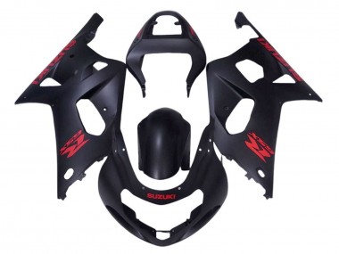 Custom 2001-2003 Suzuki GSXR 600 / GSXR 750 Motorcycle Fairings - Matte Black Red