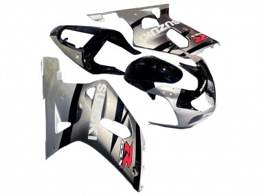 Custom 2001-2003 Suzuki GSXR 600 / GSXR 750 Motorcycle Fairing - Silver Glossy Black Red