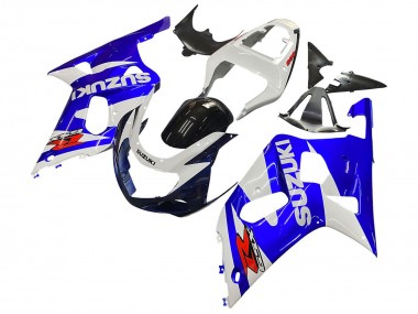 Custom 2001-2003 Suzuki GSXR 600 / GSXR 750 Motorcycle Fairing - White Blue Glossy Black Red