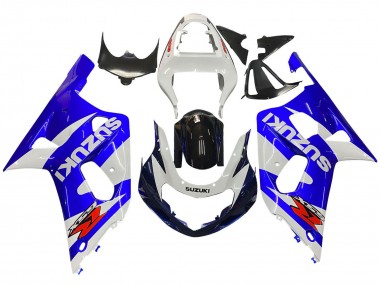 Custom 2001-2003 Suzuki GSXR 600 / GSXR 750 Motorcycle Fairing - White Blue Glossy Black Red