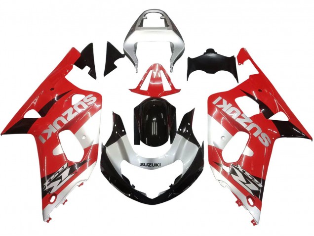 2001-2003 Suzuki GSXR 600 / GSXR 750 Motorcycle Fairing - Red White Glossy Black