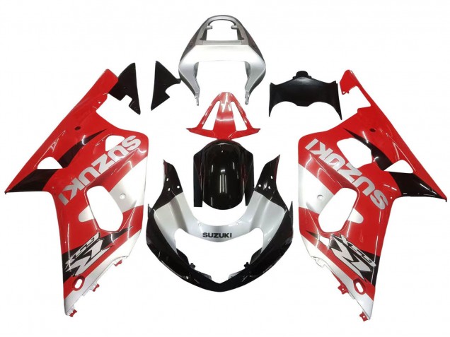 2001-2003 Suzuki GSXR 600 / GSXR 750 Motorcycle Fairing - Red White Glossy Black