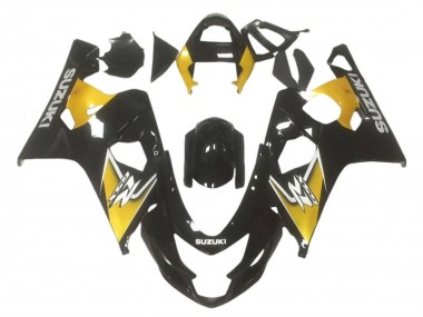 Custom 2001-2003 Suzuki GSXR 600 / GSXR 750 Motorcycle Fairings - Yellow Glossy Black