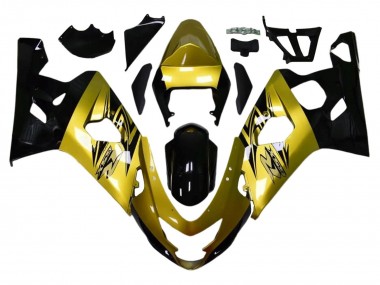 Custom 2004-2005 Suzuki GSXR 600 / GSXR 750 Motorcycle Fairings - Gold Black