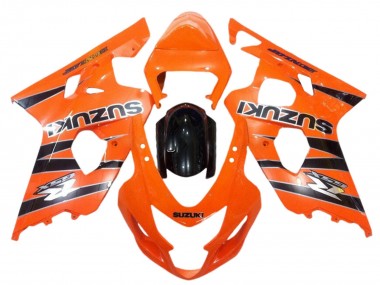 Custom 2004-2005 Suzuki GSXR 600 / GSXR 750 Motorcycle Fairings - Orange Black