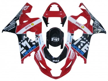 Custom 2004-2005 Suzuki GSXR 600 / GSXR 750 Motorcycle Fairings - Red White Black Blue