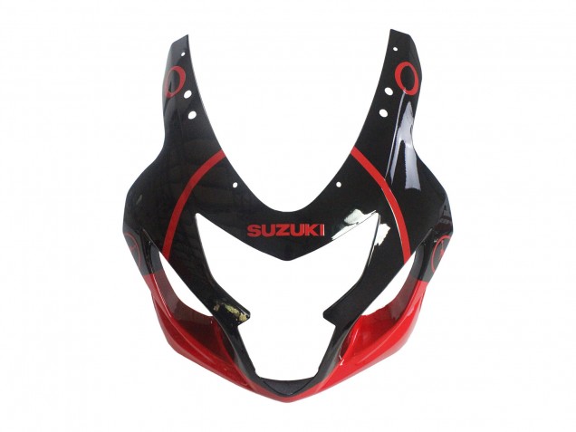 2004-2005 Suzuki GSXR 600 / GSXR 750 Motorcycle Fairings - Glossy Black Red Jordan Michelin