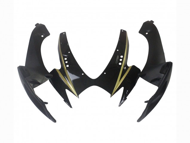 2006-2007 Suzuki GSXR 600 / GSXR 750 Motorcycle Fairings - Glossy Black Gold Stripe
