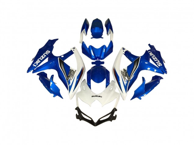2006-2007 Suzuki GSXR 600 / GSXR 750 Motorcycle Fairings - White Blue