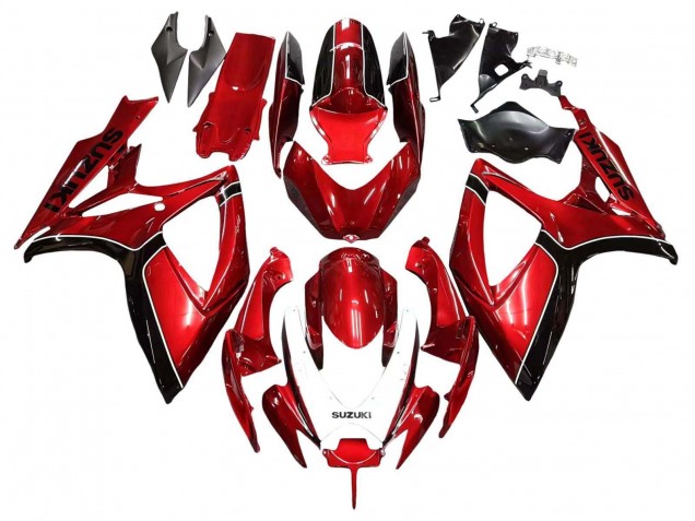 2006-2007 Suzuki GSXR 600 / GSXR 750 Motorcycle Fairings - Red Black