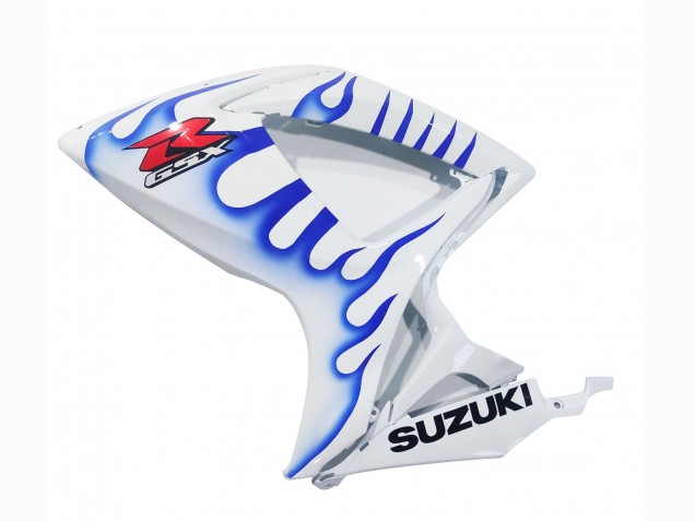 2006-2007 Suzuki GSXR 600 / GSXR 750 Motorcycle Fairings - White Blue Flame