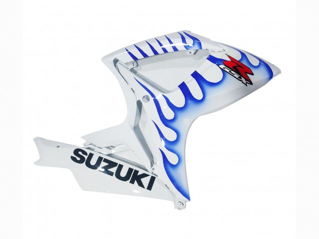 2006-2007 Suzuki GSXR 600 / GSXR 750 Motorcycle Fairings - White Blue Flame