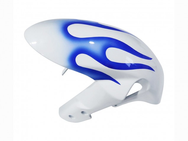 2006-2007 Suzuki GSXR 600 / GSXR 750 Motorcycle Fairings - White Blue Flame